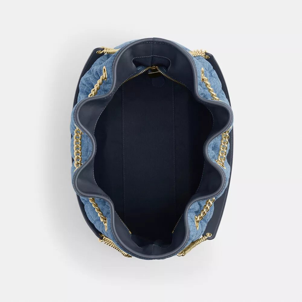 Borsa a spalla grande Evelyn in cotone rigenerativo con trapuntatura