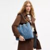 Borsa a spalla grande Evelyn in cotone rigenerativo con trapuntatura