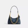 Borsa a spalla Juliet 25 in denim di cotone rigenerativo con trapuntatura