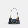 Borsa a spalla Juliet 25 in denim di cotone rigenerativo con trapuntatura