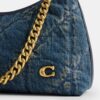 Borsa a spalla Juliet 25 in denim di cotone rigenerativo con trapuntatura