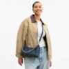 Borsa a spalla Juliet 25 in denim di cotone rigenerativo con trapuntatura