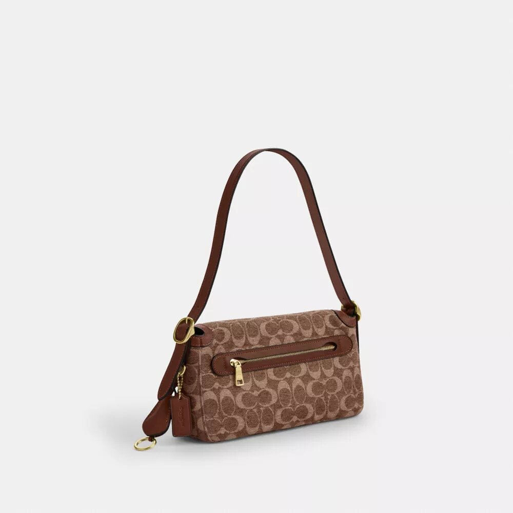 Borsa a spalla piccola con patta Etta in ciniglia esclusiva