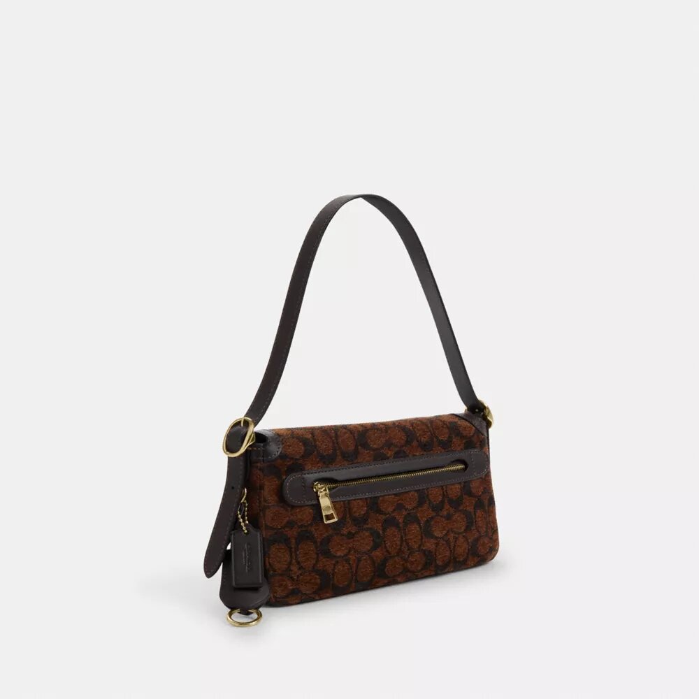 Borsa a spalla piccola con patta Etta in ciniglia esclusiva