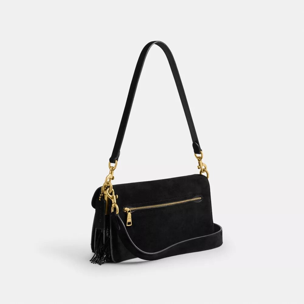 Borsa a spalla Tabby 26 con frange di perline di cristallo