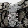 Borsa a spalla Tabby 26 con motivo serpente in perline
