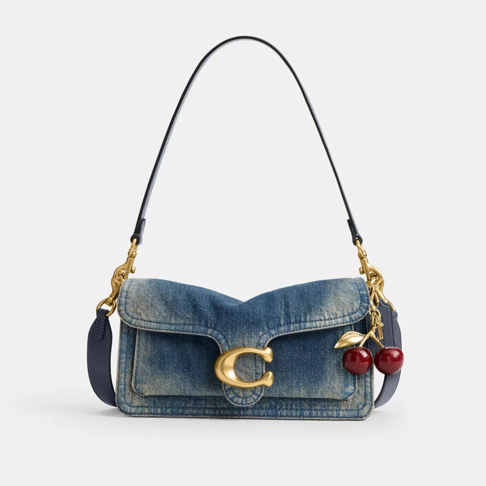 Borsa a spalla Tabby 26 in denim di cotone rigenerato