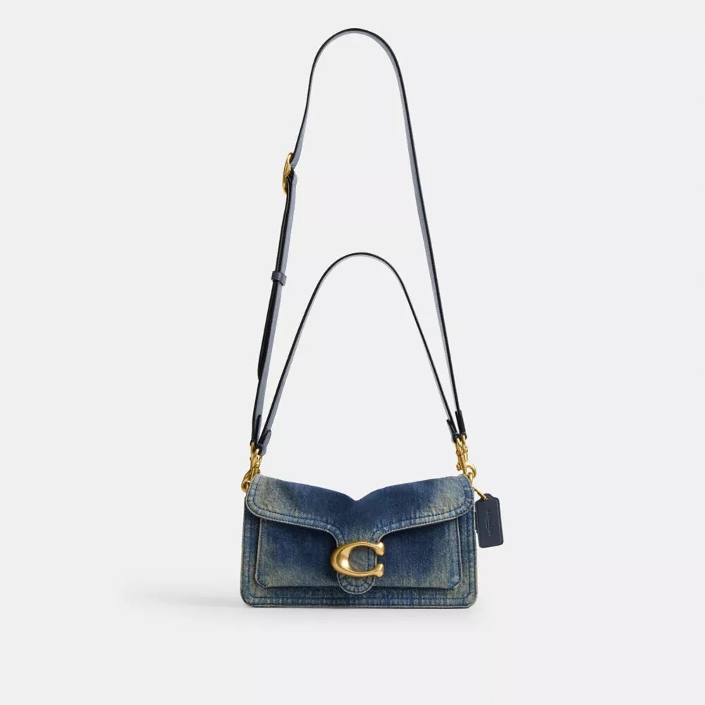 Borsa a spalla Tabby 26 in denim di cotone rigenerato