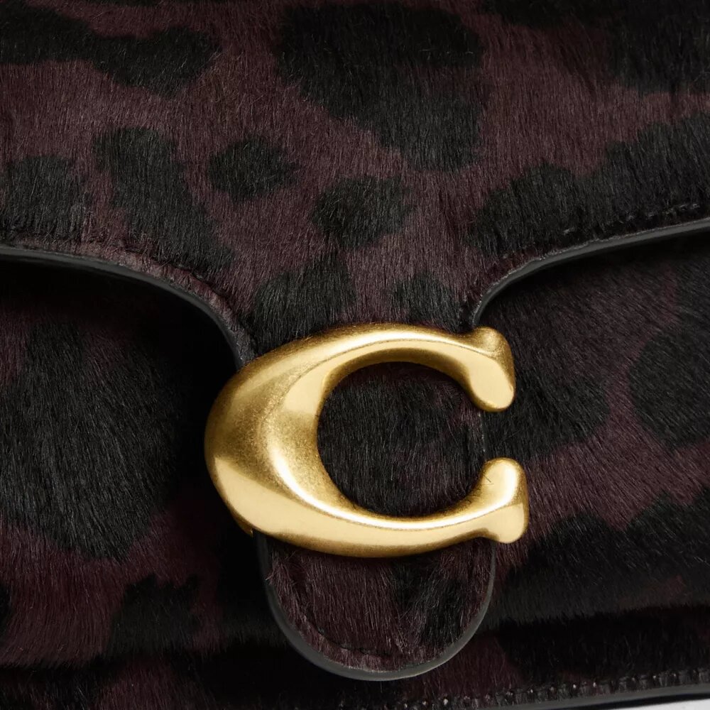 Borsa a spalla Tabby da 20 in pelle di vitello con stampa leopardata