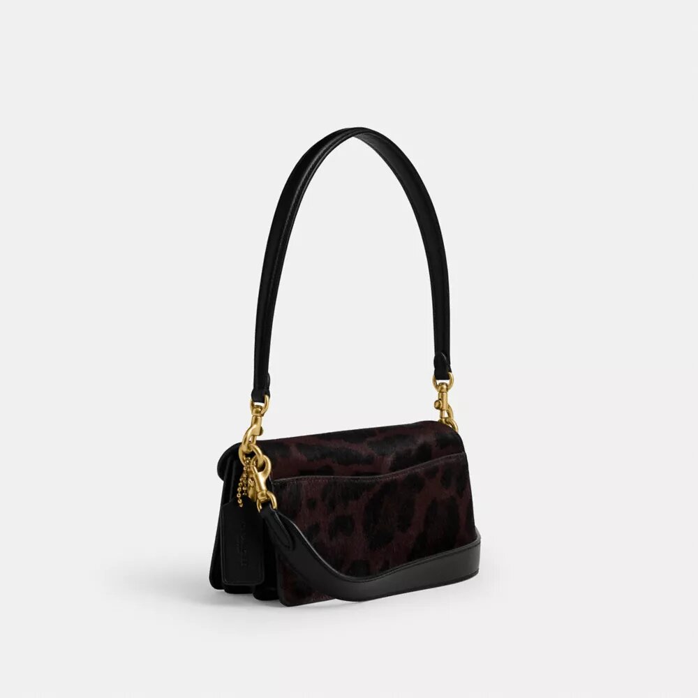 Borsa a spalla Tabby da 20 in pelle di vitello con stampa leopardata
