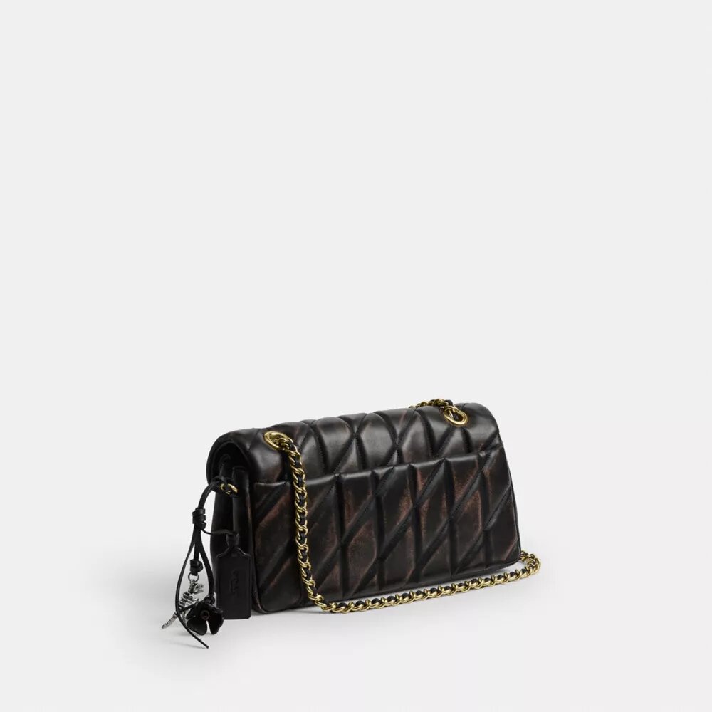 Borsa a spalla Tabby da 26 in pelle "Loved" con trapuntatura