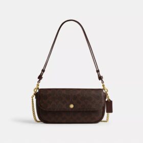 Borsa a tracolla con patta Brook in Signature Canvas