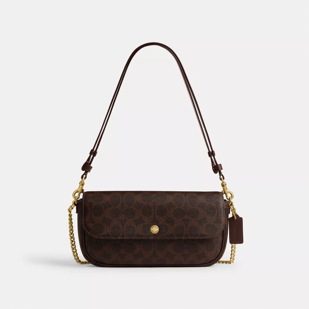 Borsa a tracolla con patta Brook in Signature Canvas