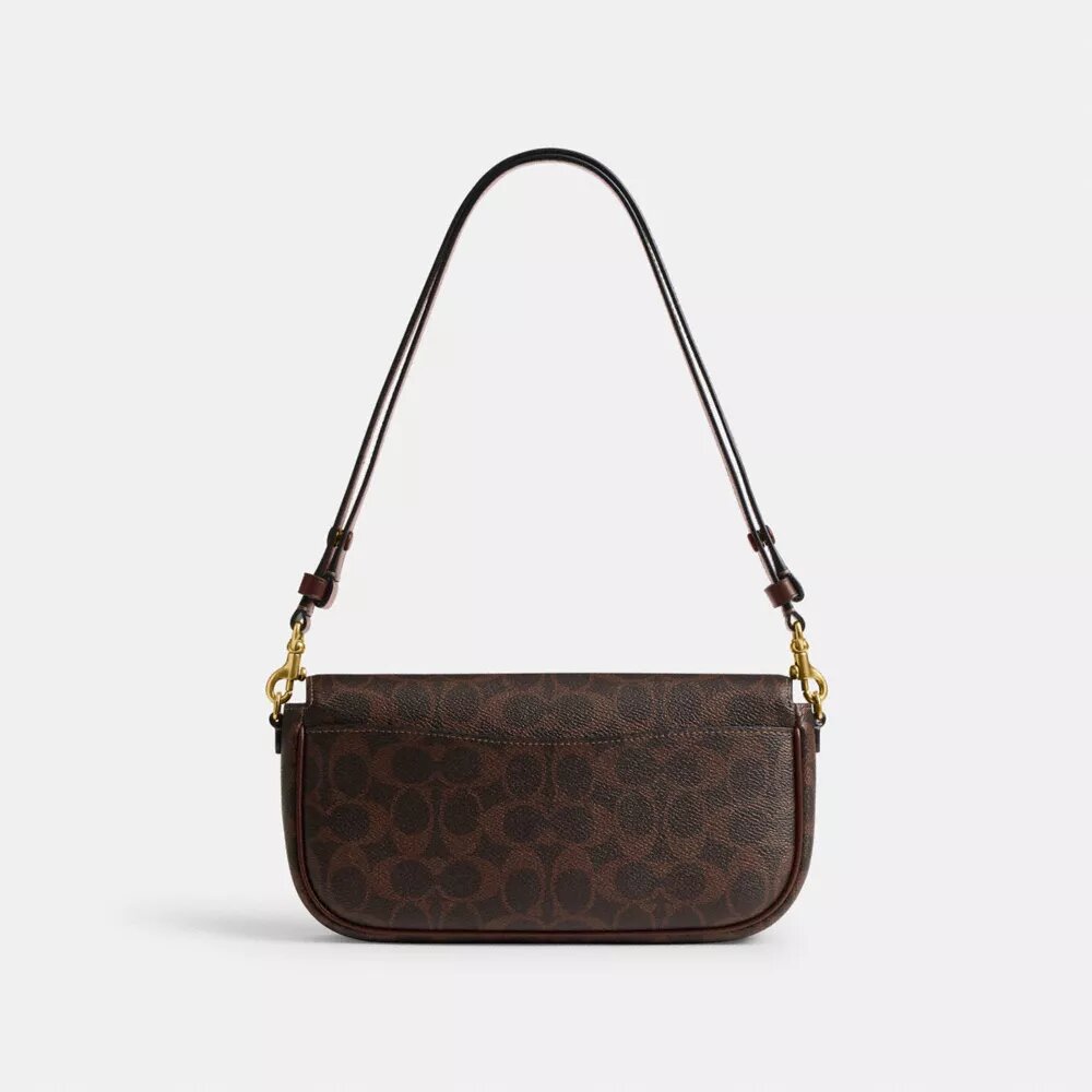 Borsa a tracolla con patta Brook in Signature Canvas