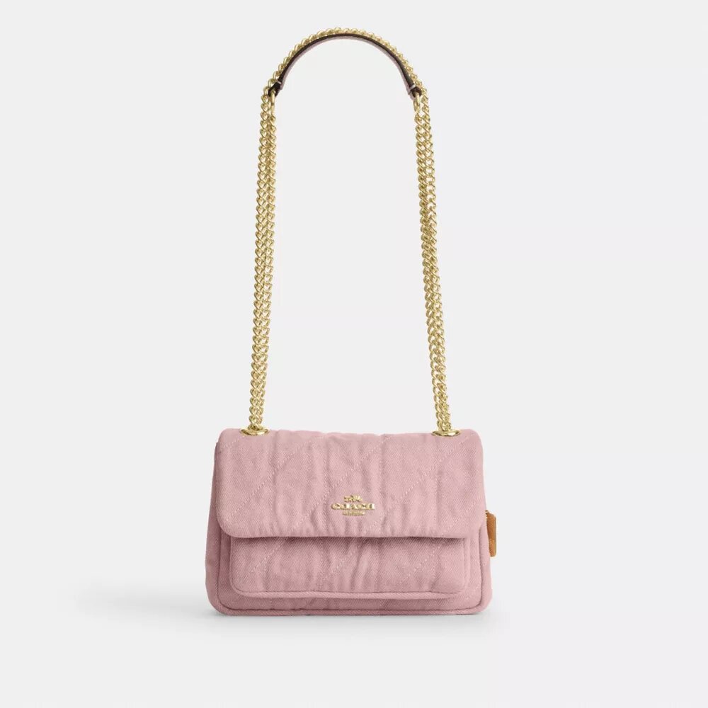 Borsa a tracolla Elodie 18 in denim effetto vissuto con trapuntatura