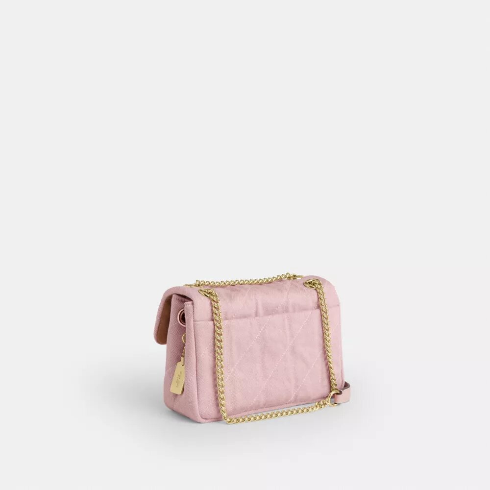 Borsa a tracolla Elodie 18 in denim effetto vissuto con trapuntatura