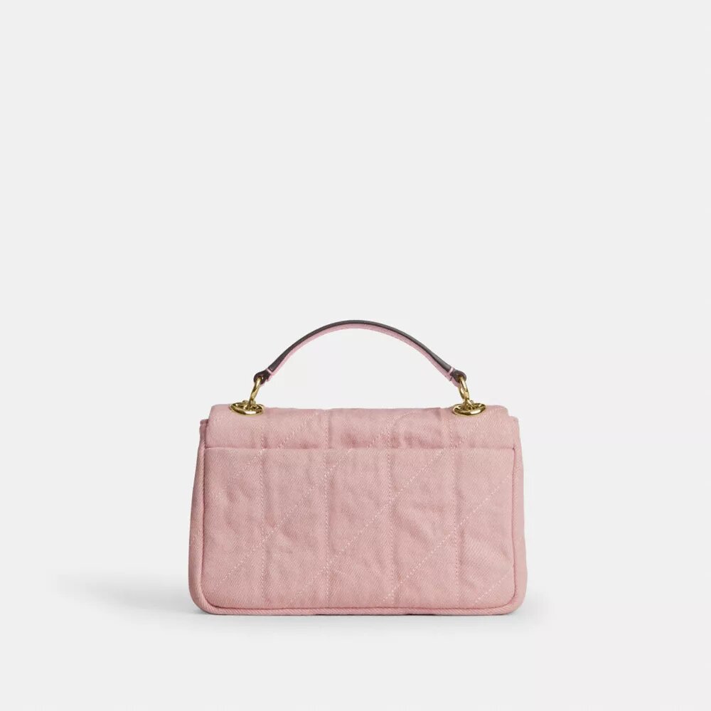 Borsa a tracolla Elodie 18 in denim effetto vissuto con trapuntatura