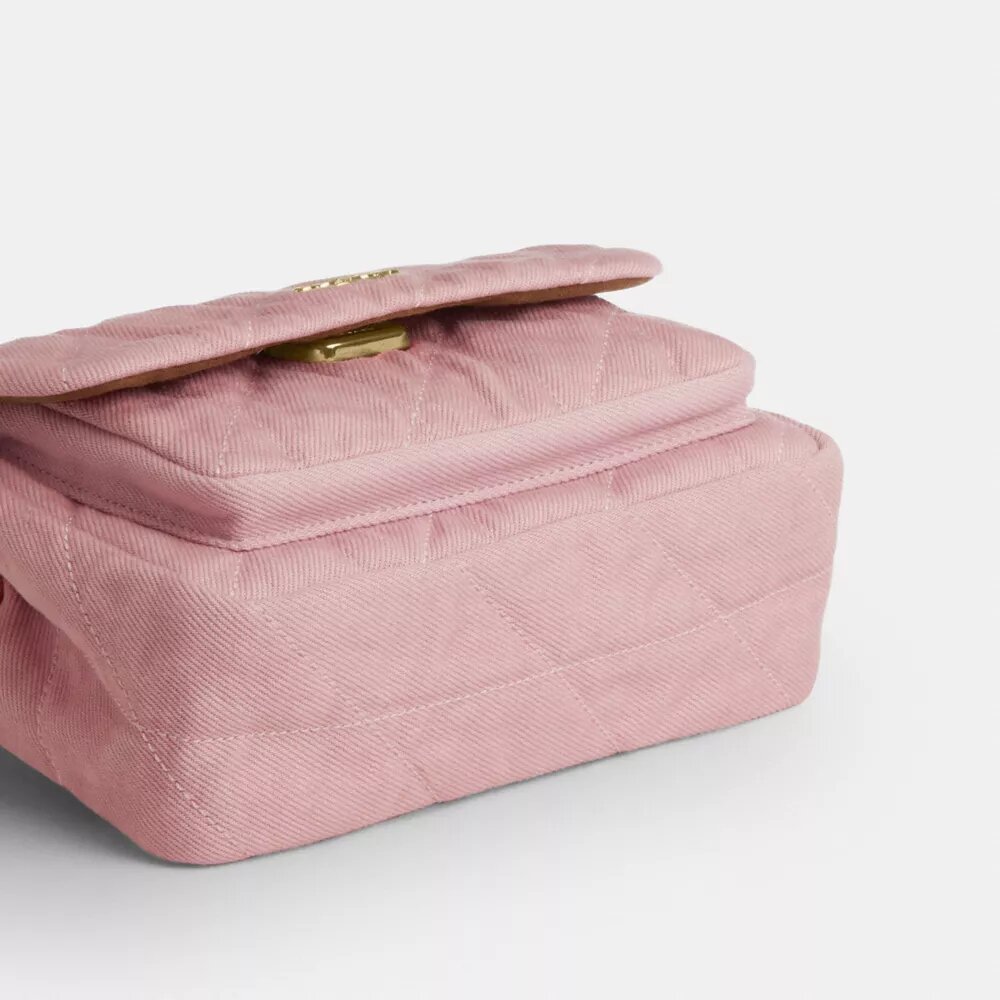 Borsa a tracolla Elodie 18 in denim effetto vissuto con trapuntatura