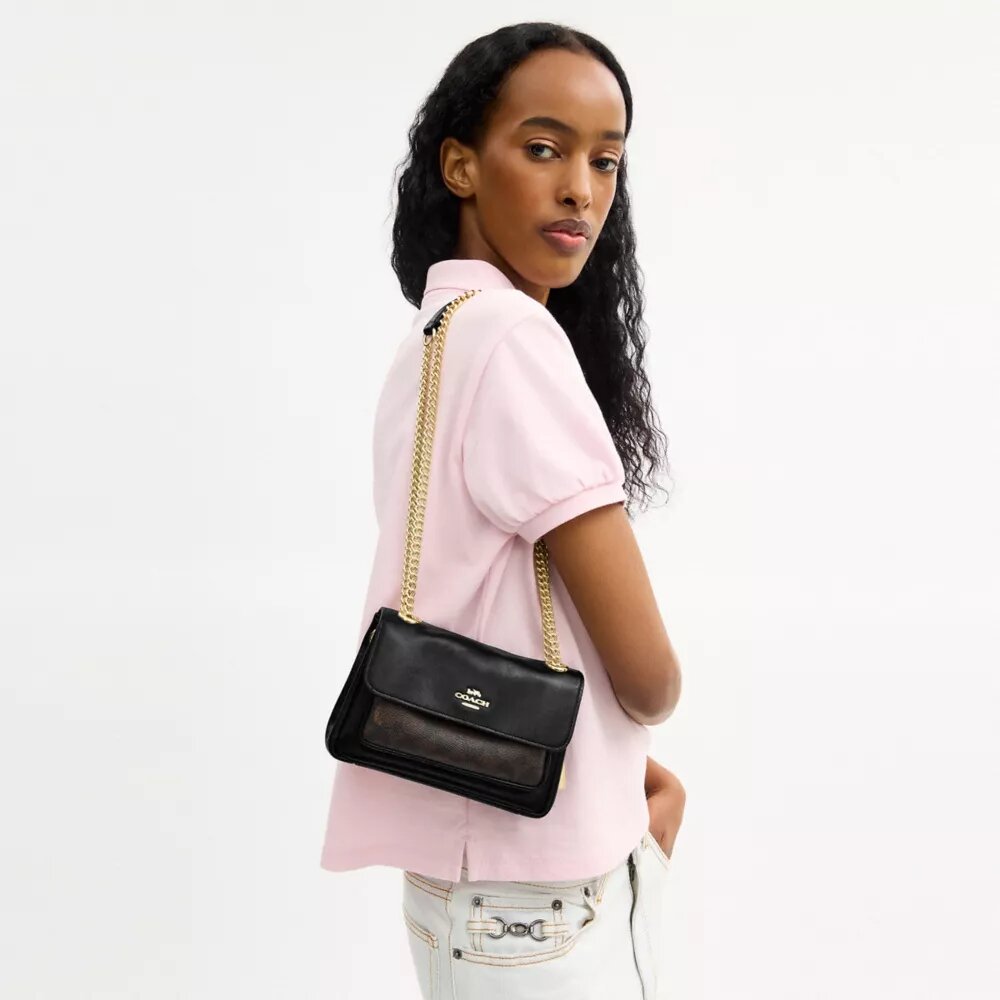 Borsa a tracolla Elodie 18 in Signature Canvas