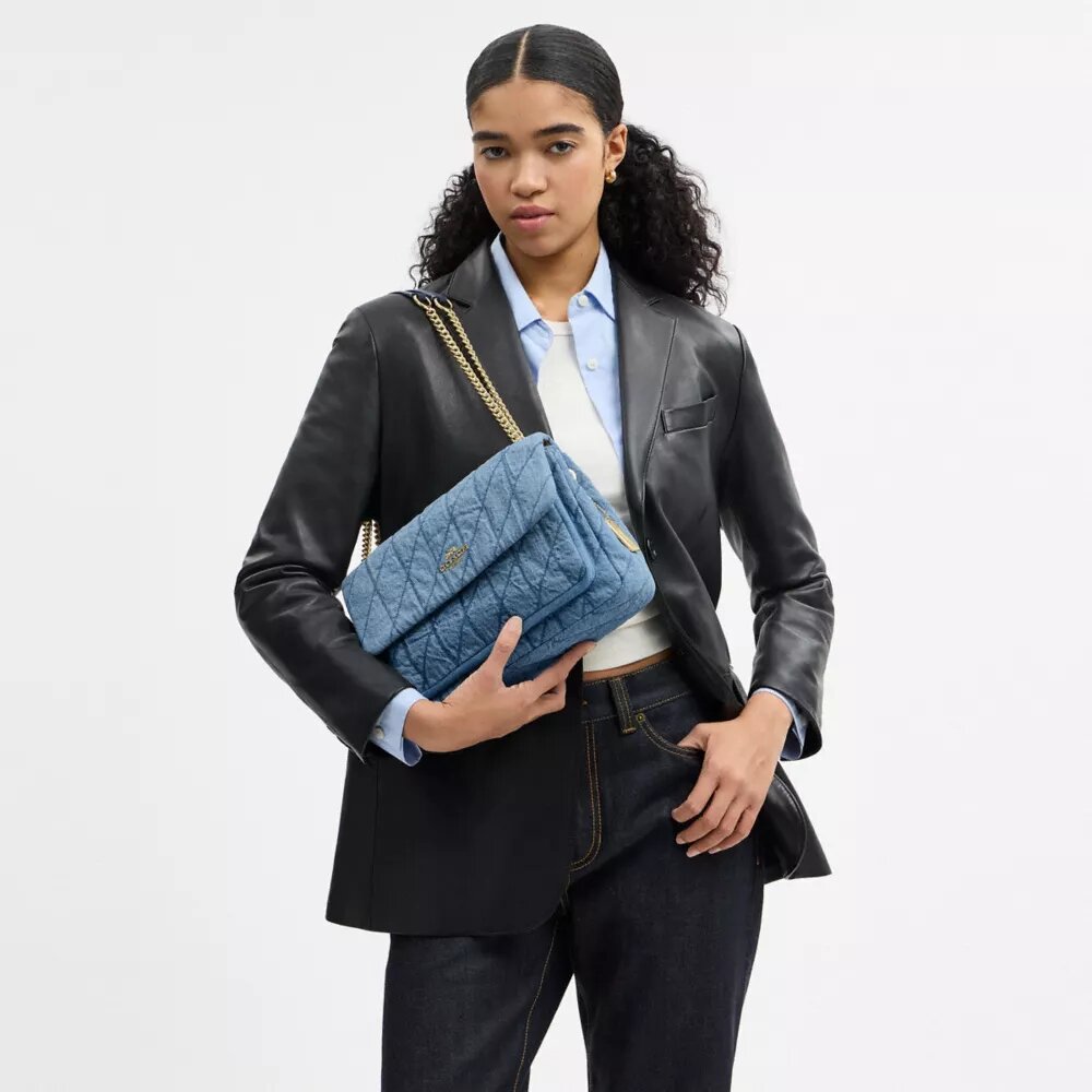 Borsa a tracolla Elodie in cotone rigenerato con trapuntatura