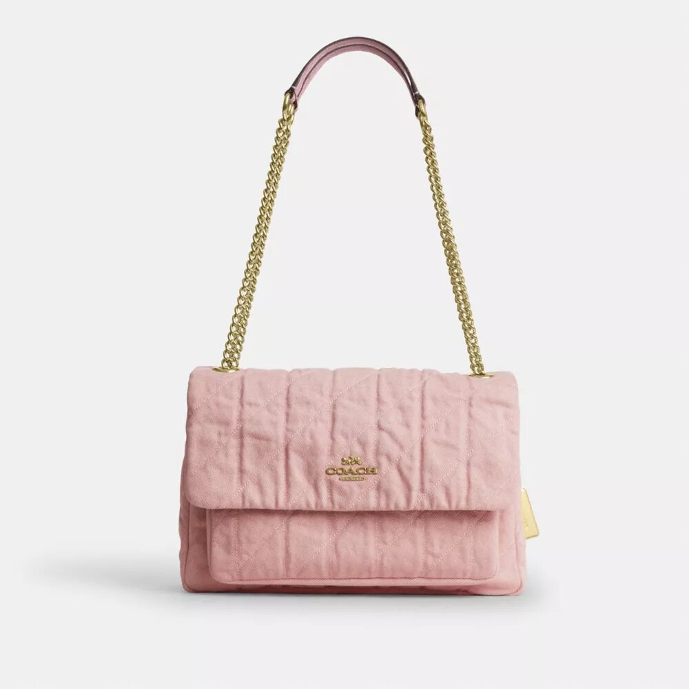 Borsa a tracolla Elodie in denim "Loved" con trapuntatura