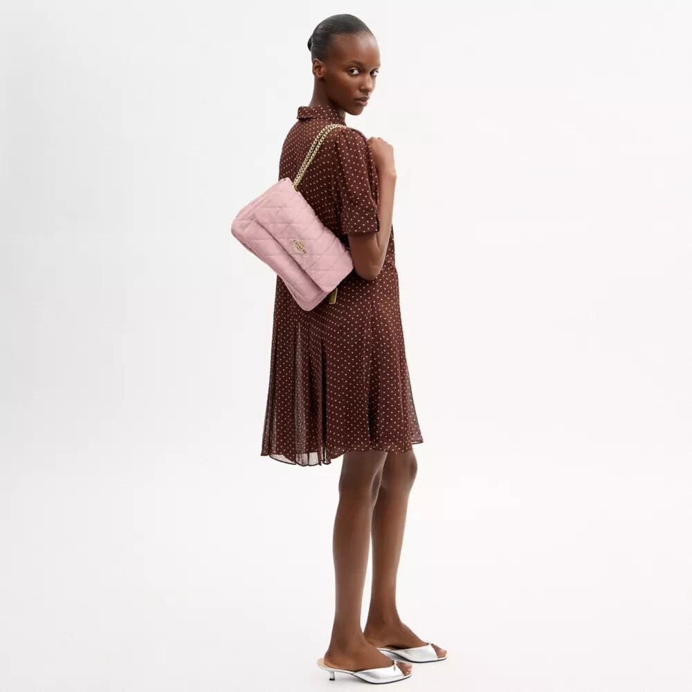 Borsa a tracolla Elodie in denim "Loved" con trapuntatura