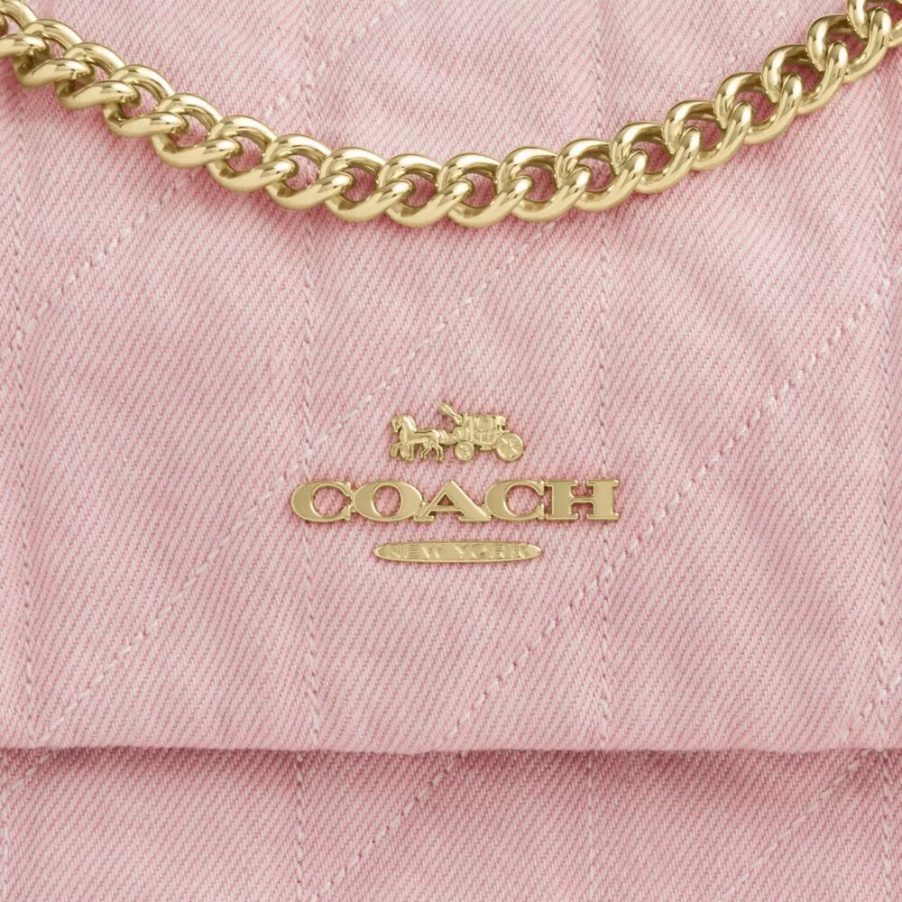 Borsa a tracolla Elodie in denim "Loved" con trapuntatura