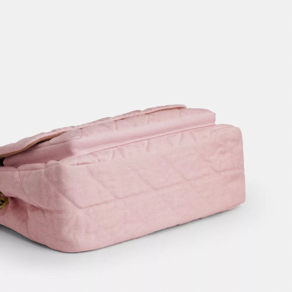 Borsa a tracolla Elodie in denim "Loved" con trapuntatura