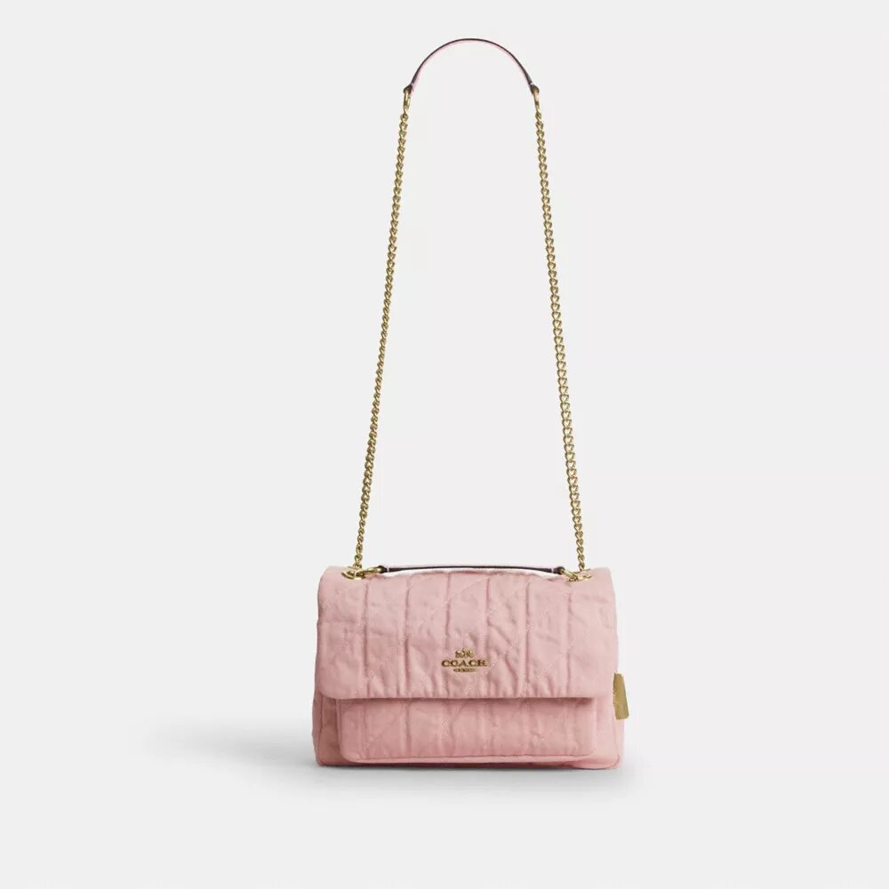 Borsa a tracolla Elodie in denim "Loved" con trapuntatura