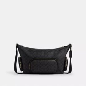 Borsa a tracolla Finn con tasche in Signature Canvas