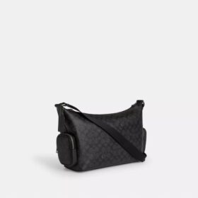 Borsa a tracolla Finn con tasche in Signature Canvas