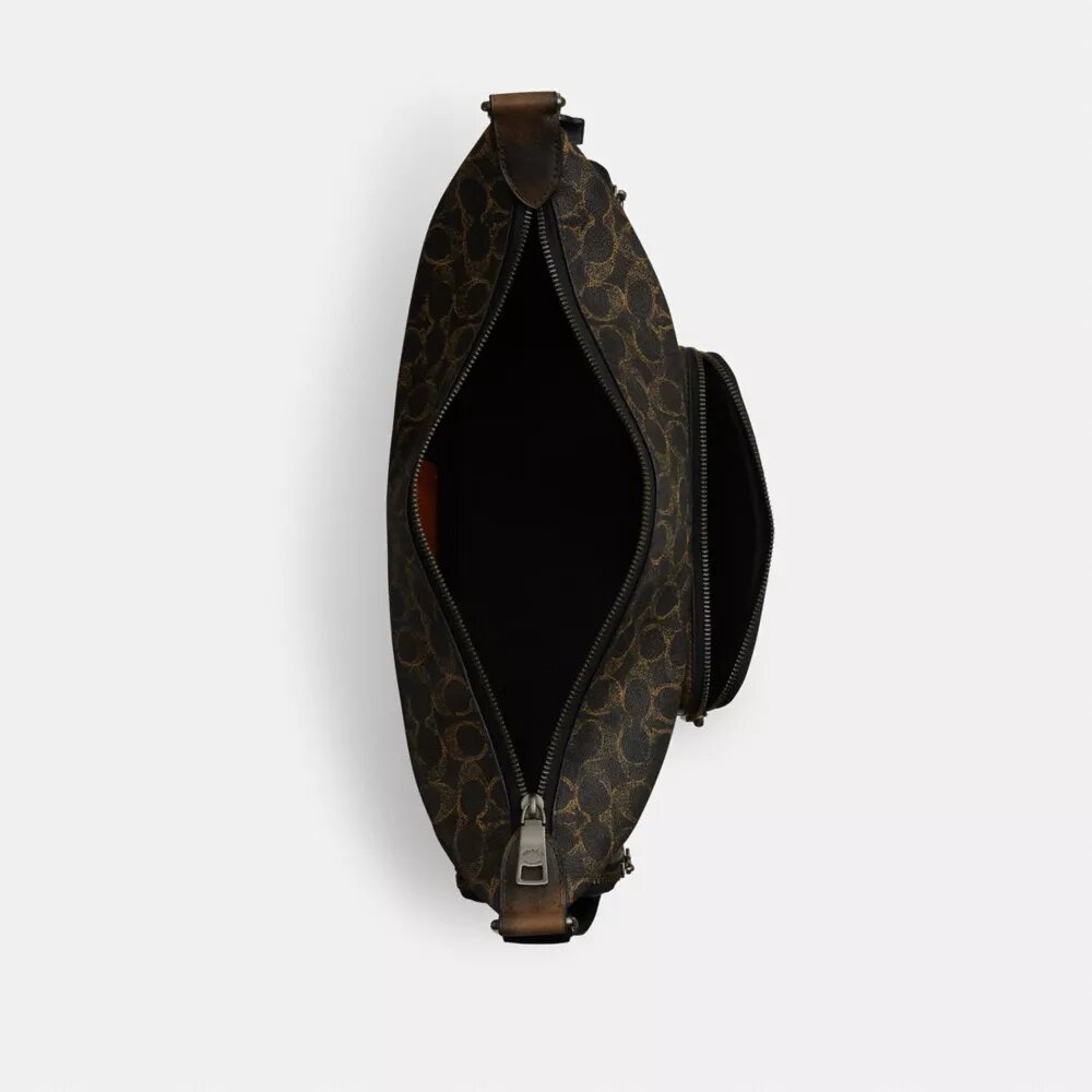 Borsa a tracolla Finn con tasche in Signature Canvas
