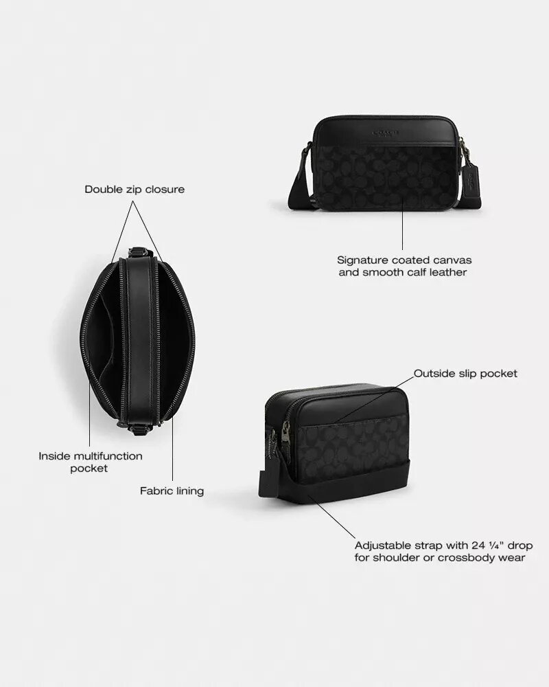 Borsa a tracolla Graham in Signature Canvas