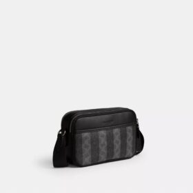 Borsa a tracolla Graham in Signature Canvas a righe