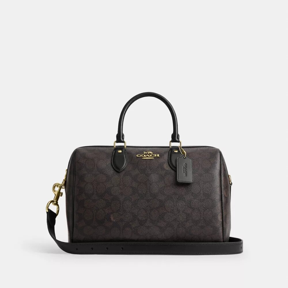 Borsa a tracolla grande Rowan in Signature Canvas