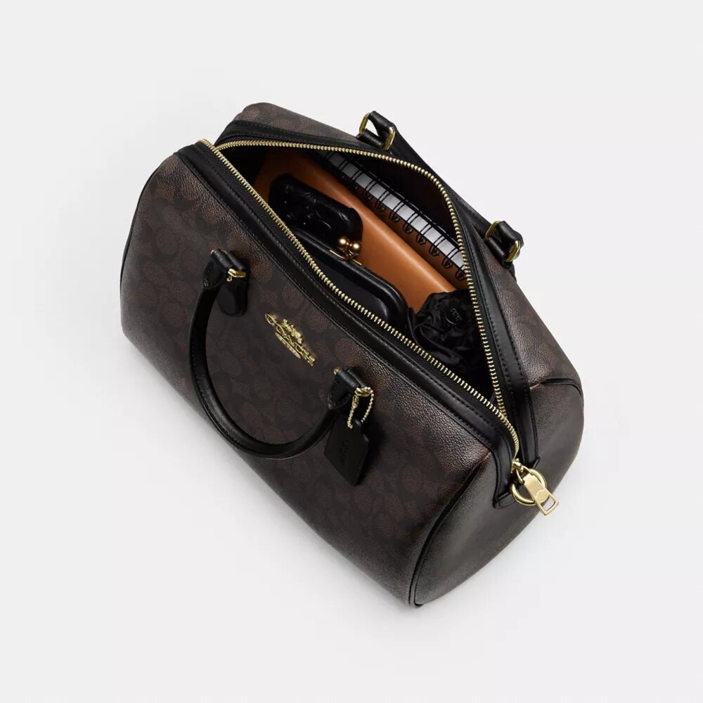 Borsa a tracolla grande Rowan in Signature Canvas