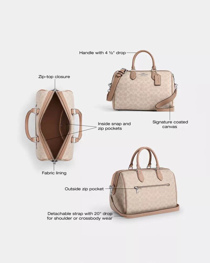 Borsa a tracolla grande Rowan in Signature Canvas