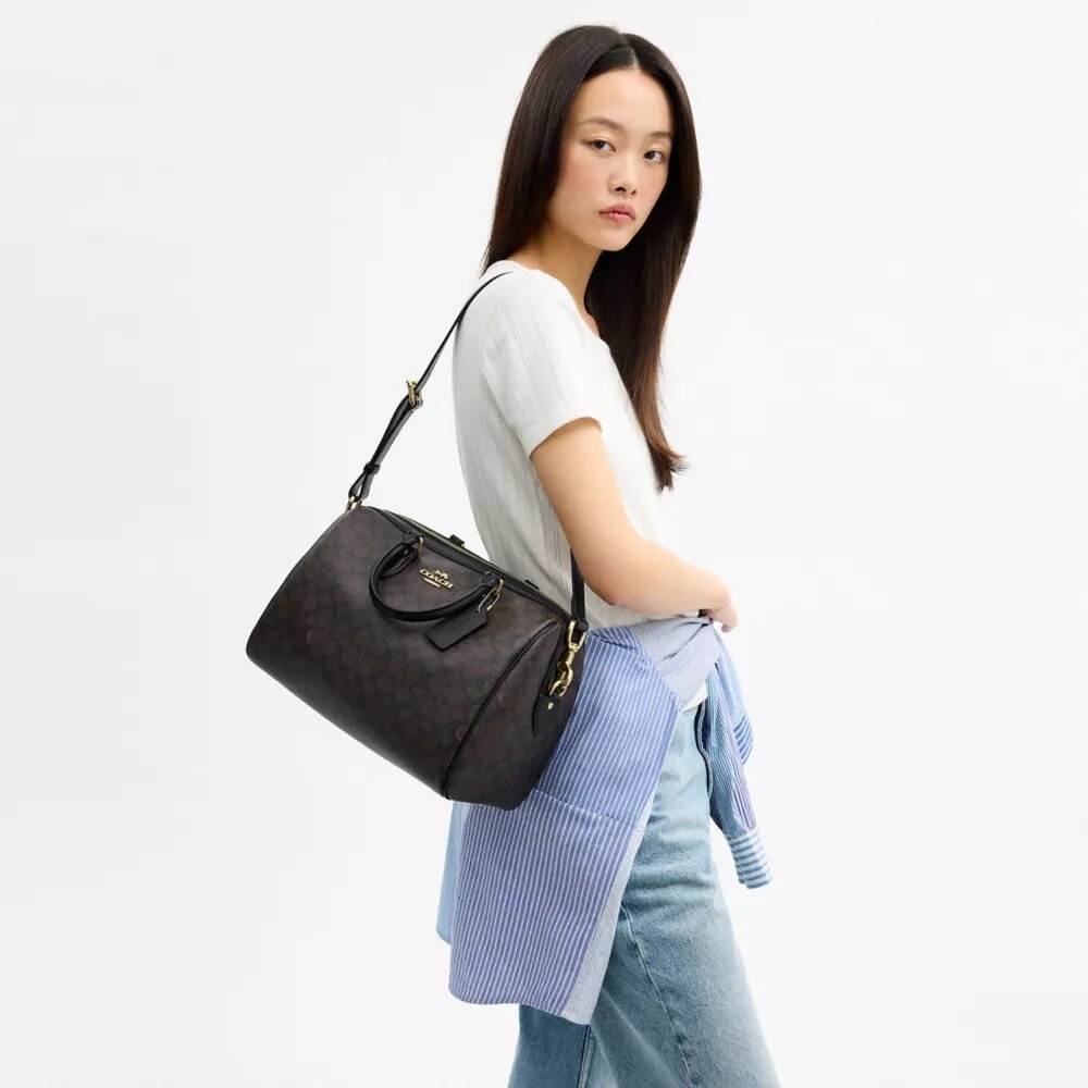 Borsa a tracolla grande Rowan in Signature Canvas