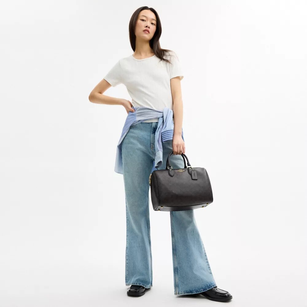 Borsa a tracolla grande Rowan in Signature Canvas