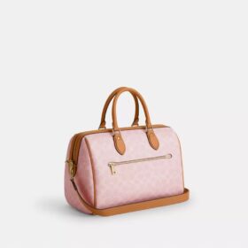 Borsa a tracolla grande Rowan in Signature Canvas con ciondoli