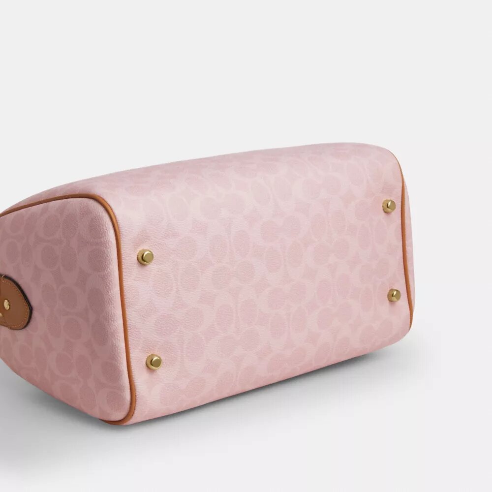 Borsa a tracolla grande Rowan in Signature Canvas con ciondoli