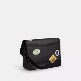 Borsa a tracolla Hitch in Signature Canvas con toppe