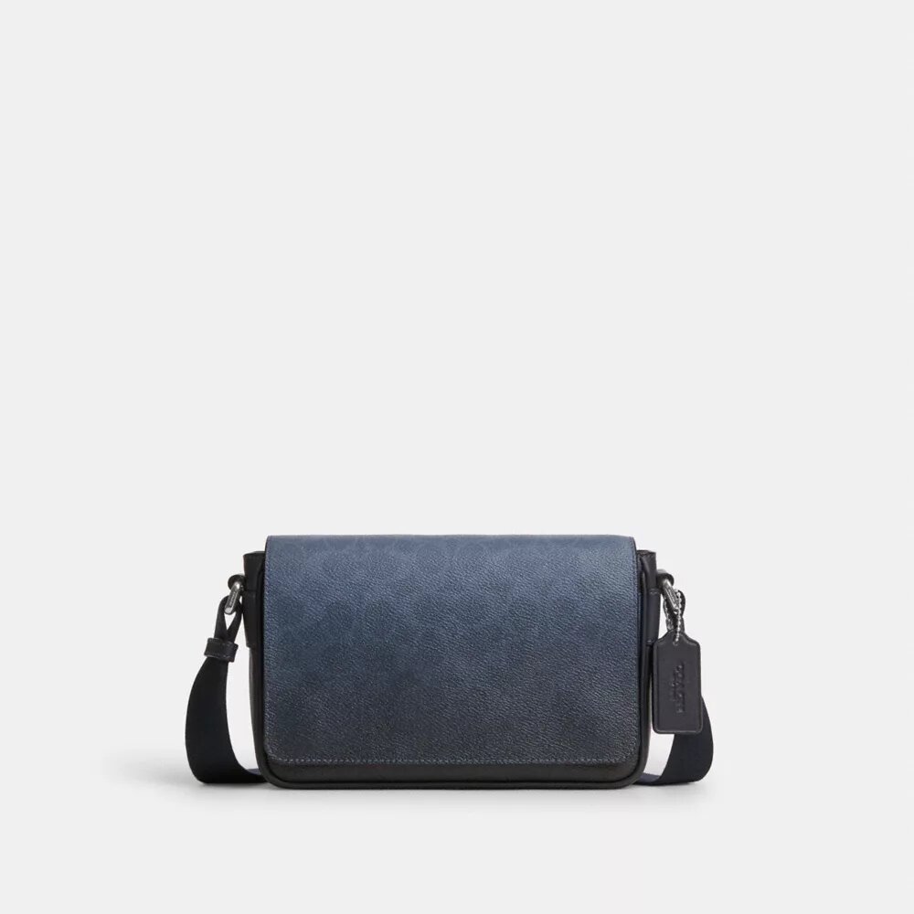 Borsa a tracolla Jack con patta piccola in Signature Canvas