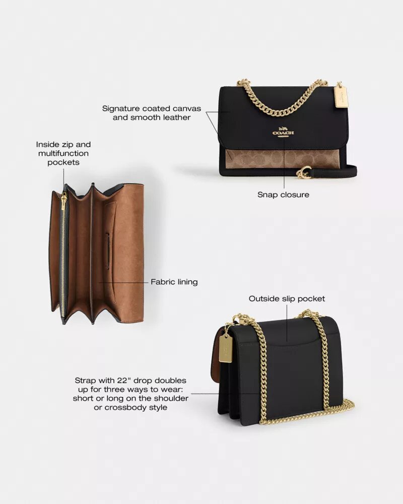 Borsa a tracolla Klare in Signature Canvas