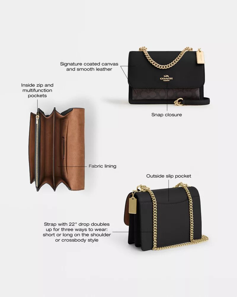 Borsa a tracolla Klare in Signature Canvas