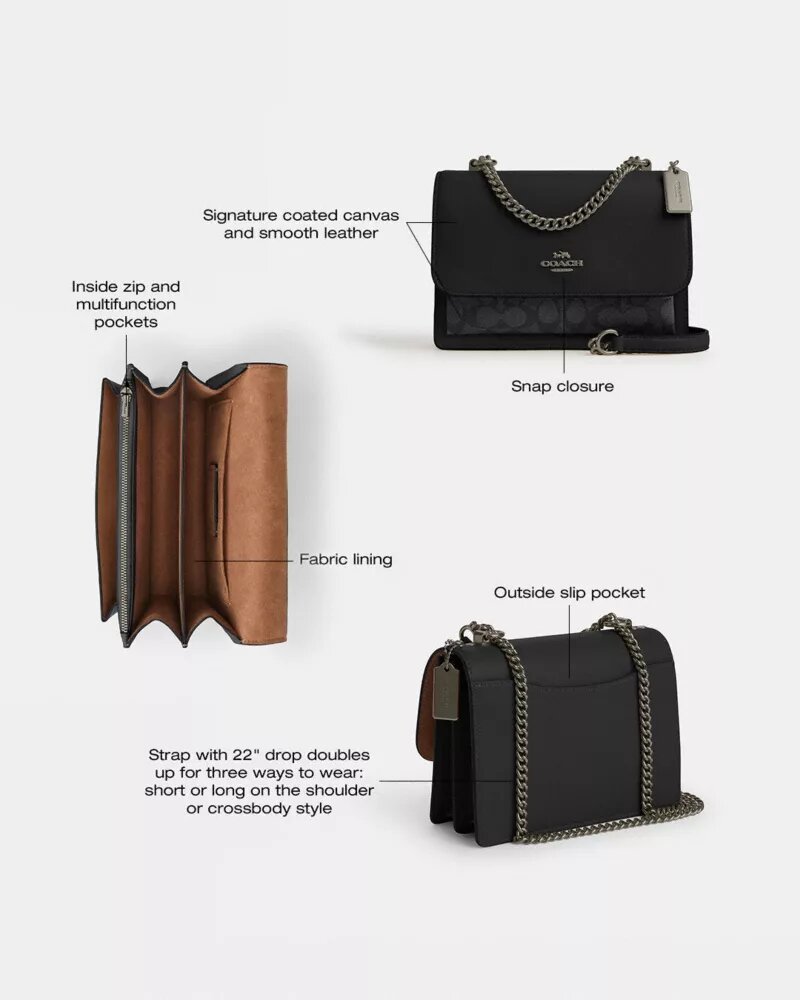 Borsa a tracolla Klare in Signature Canvas