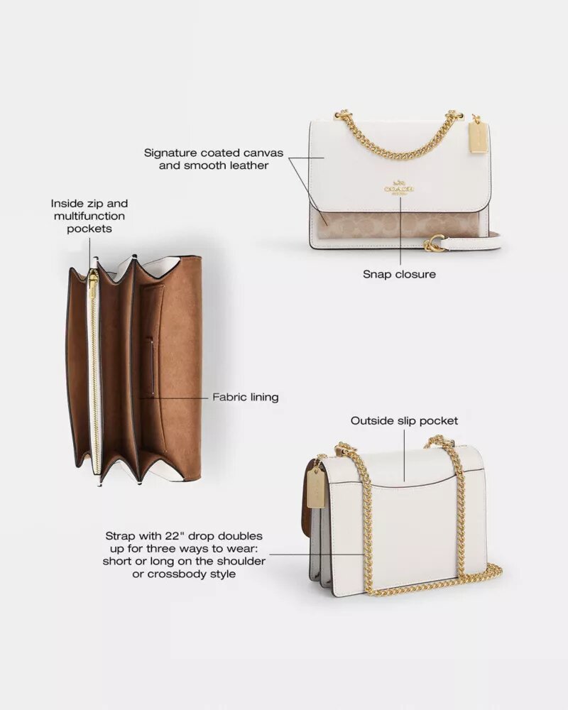 Borsa a tracolla Klare in Signature Canvas