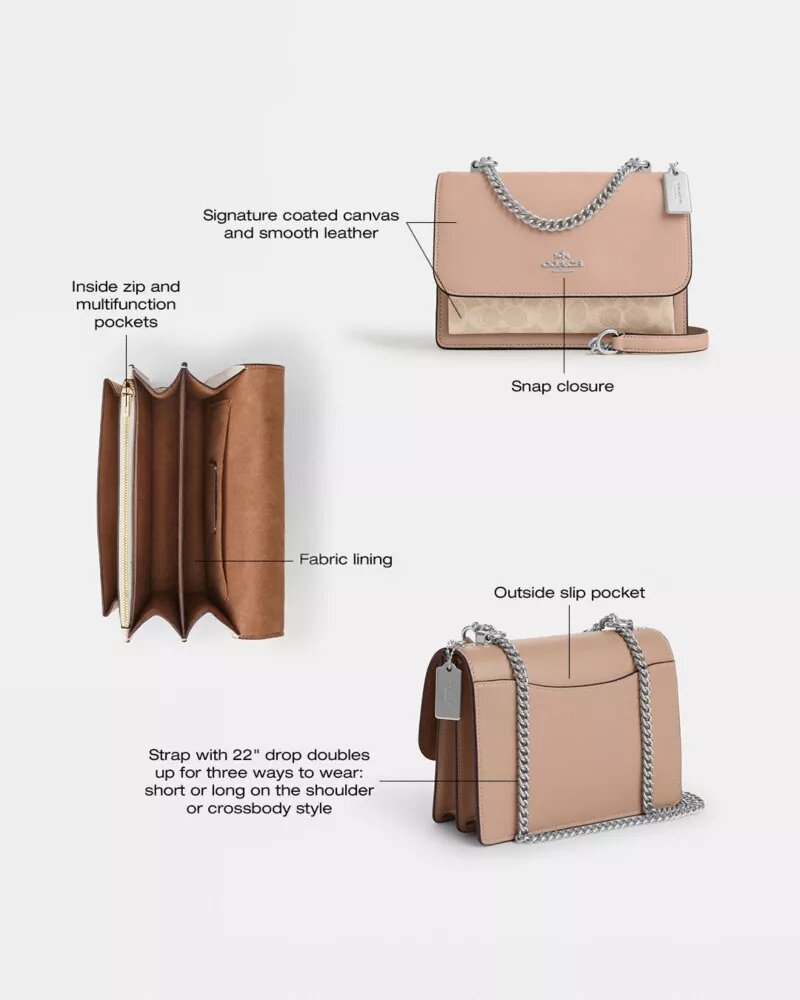 Borsa a tracolla Klare in Signature Canvas