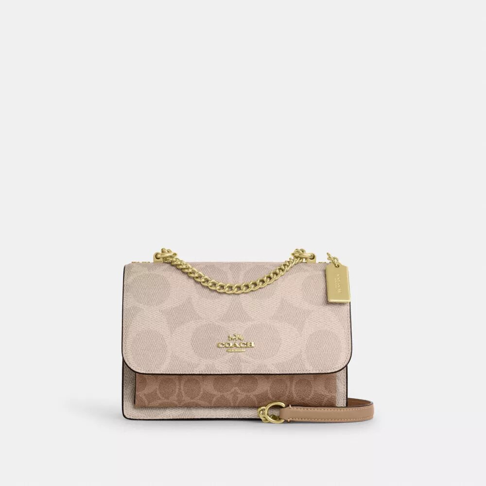 Borsa a tracolla Klare in Signature Canvas a blocchi