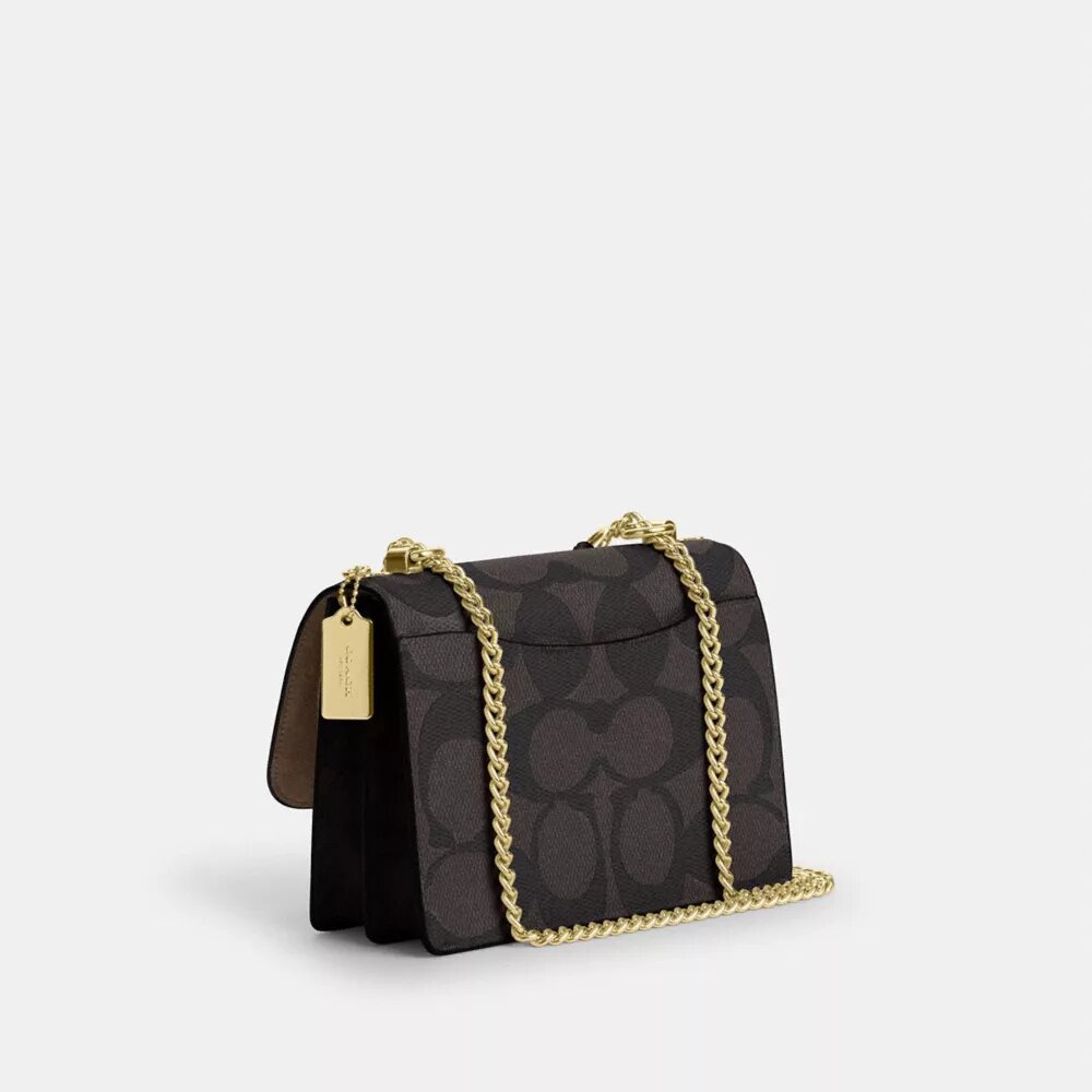 Borsa a tracolla Klare in Signature Canvas a blocchi